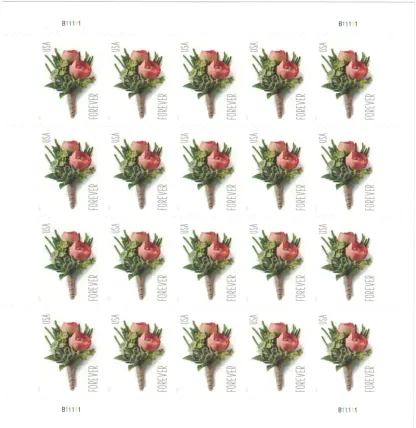 2017 USPS Celebration Boutonniere Forever Stamps