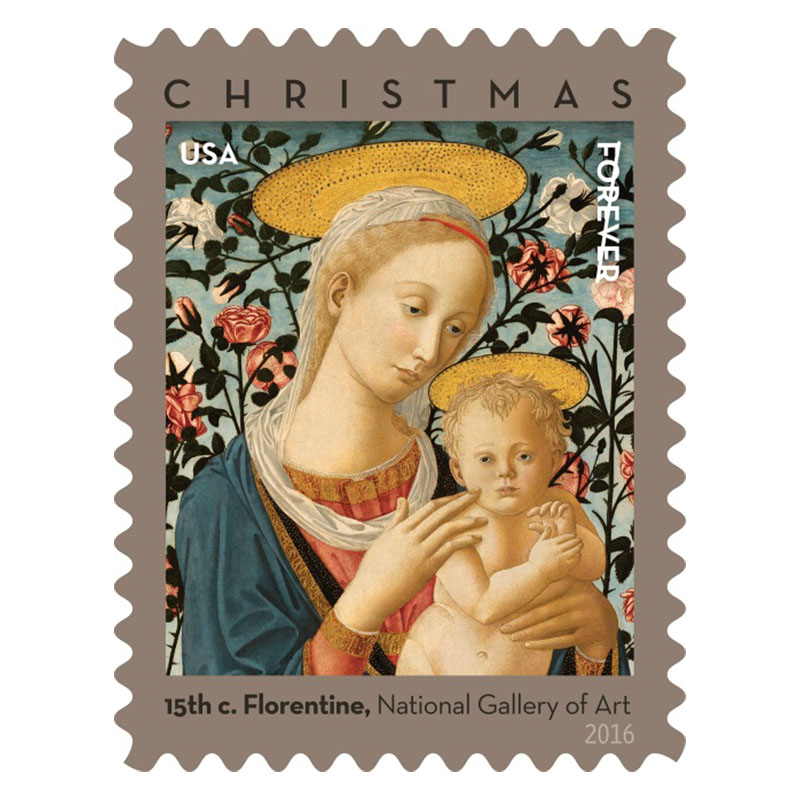 Florentine Madonna and Child Christmas Stamps 2016
