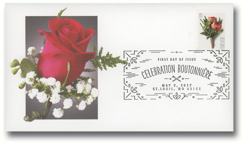 2017 USPS Celebration Boutonniere Forever Stamps