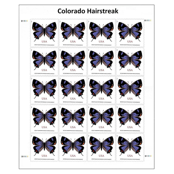 Colorado Hairstreak Stamps($1.03 Non-Machineable for Square Envelopes)