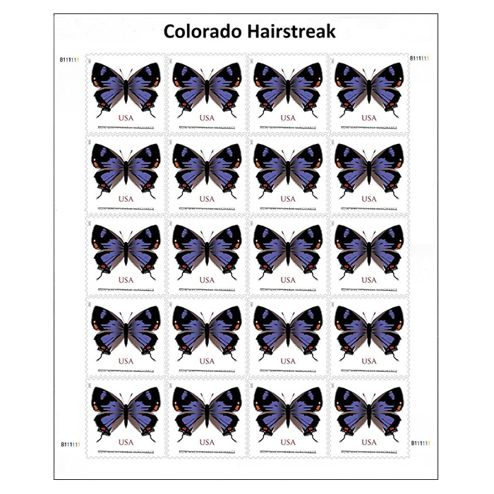 Colorado Hairstreak Stamps($1.03 Non-Machineable for Square Envelopes)