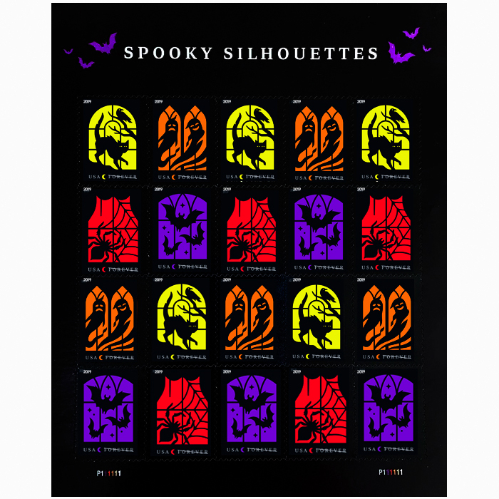 Spooky Silhouettes Forever Stamps
