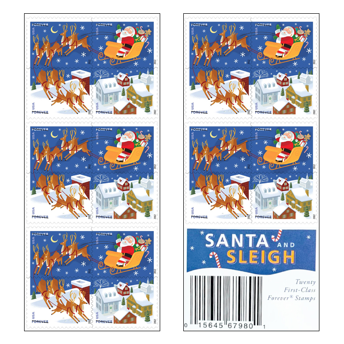 Santa and Sleigh Stamps 2011