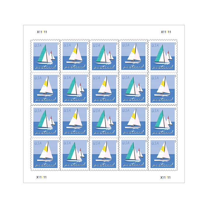 Sailboats Postcard Stamps 2023