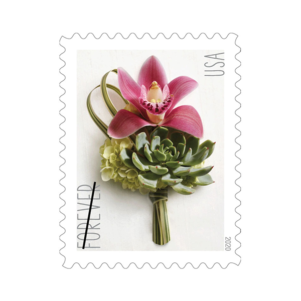 Contemporary Boutonniere Forever  Stamps 5 Sheets of 20 (100 Stamps)