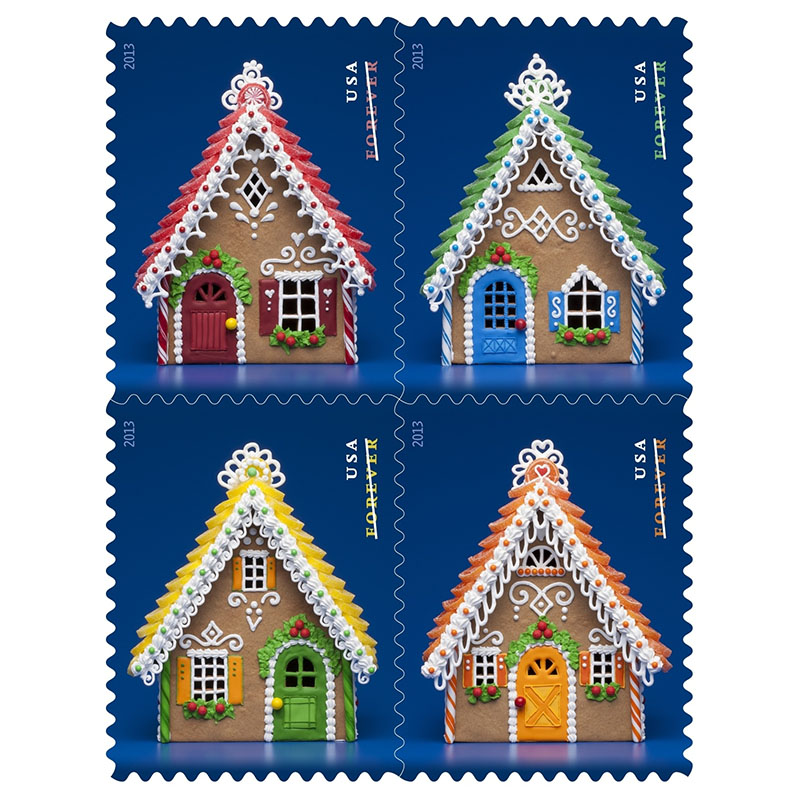Contemporary Gingerbread Houses Stamps 2013