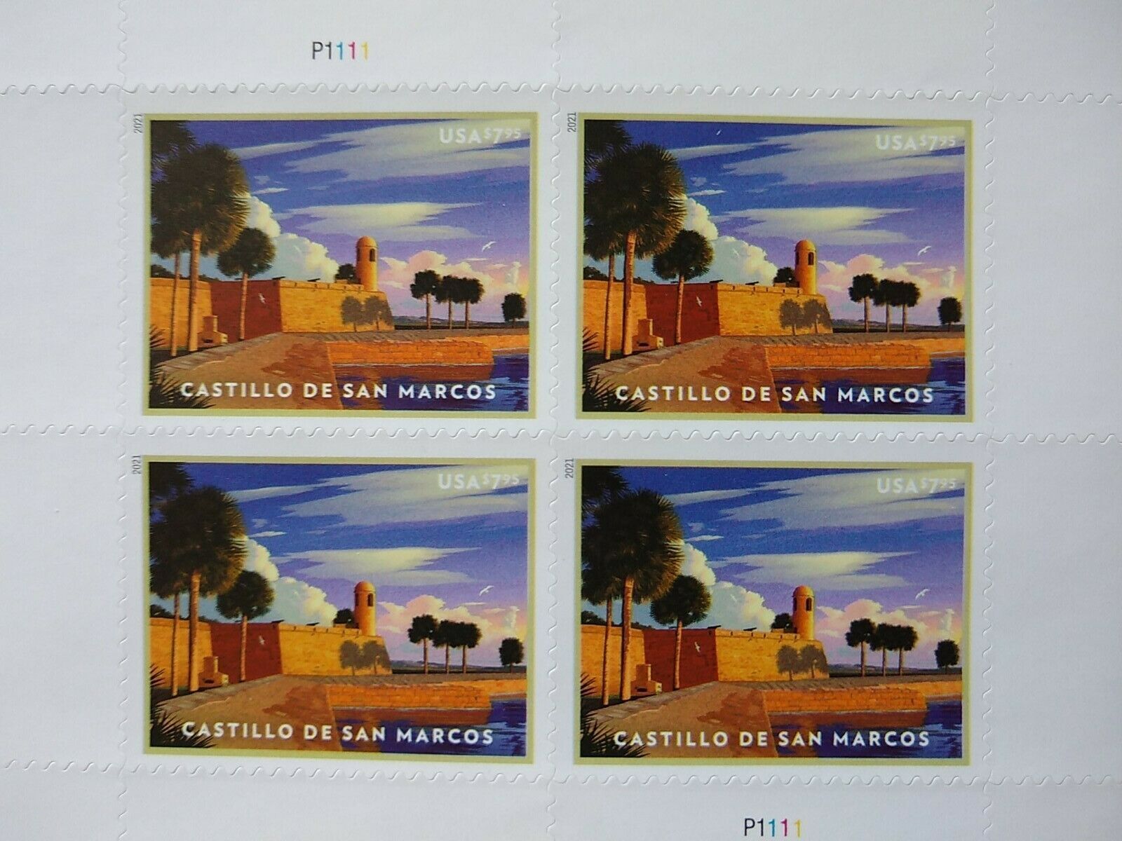 2021- Castillo de San Marcos Priority Mail Postage Stamps