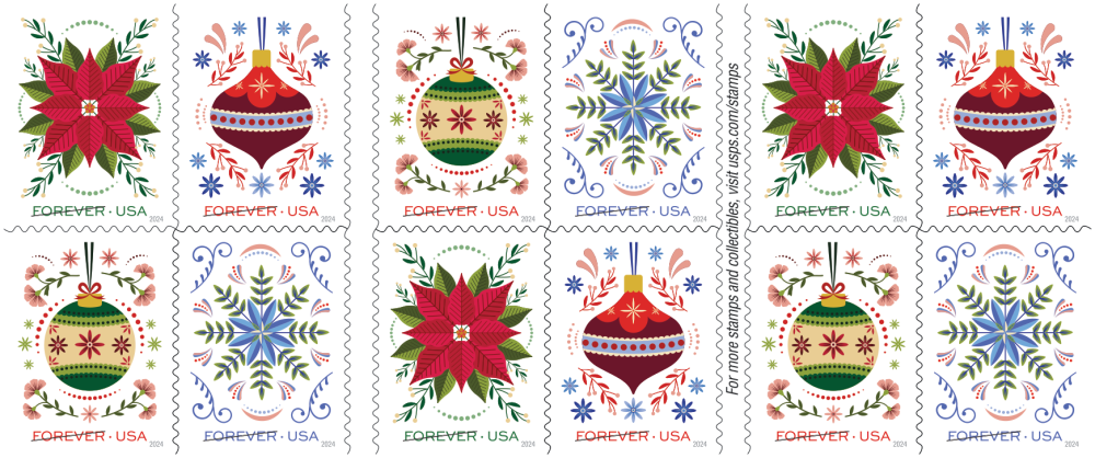 Holiday Joy Forever Stamps 2024
