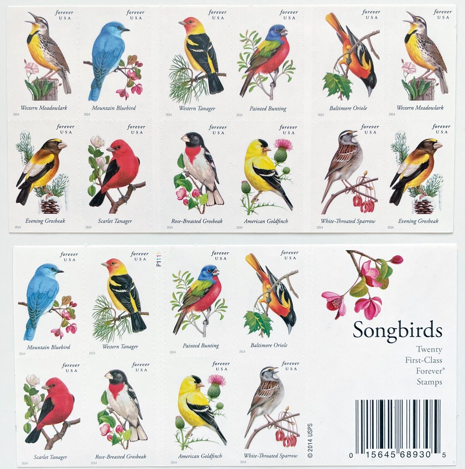 Songbirds Forever Stamps 2014