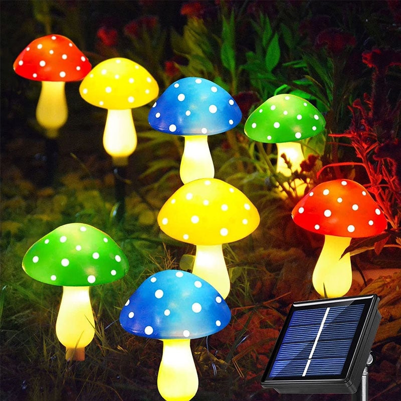 Solar-Powered Mushroom Garden Lights Solar-Powered Mushroom Garden Lights