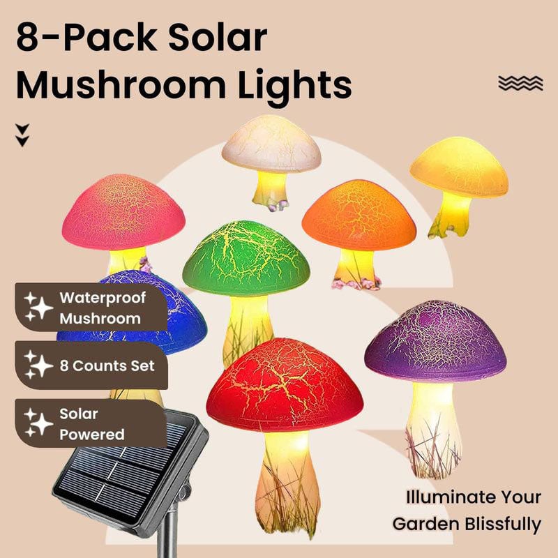Solar-Powered Mushroom Garden Lights Solar-Powered Mushroom Garden Lights
