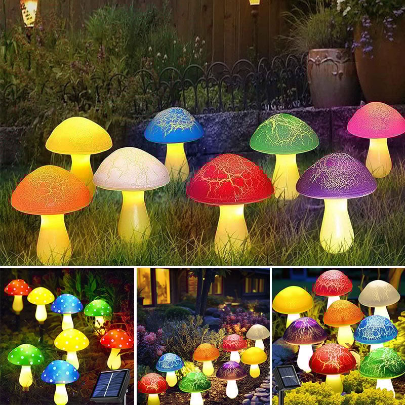 Solar-Powered Mushroom Garden Lights Solar-Powered Mushroom Garden Lights
