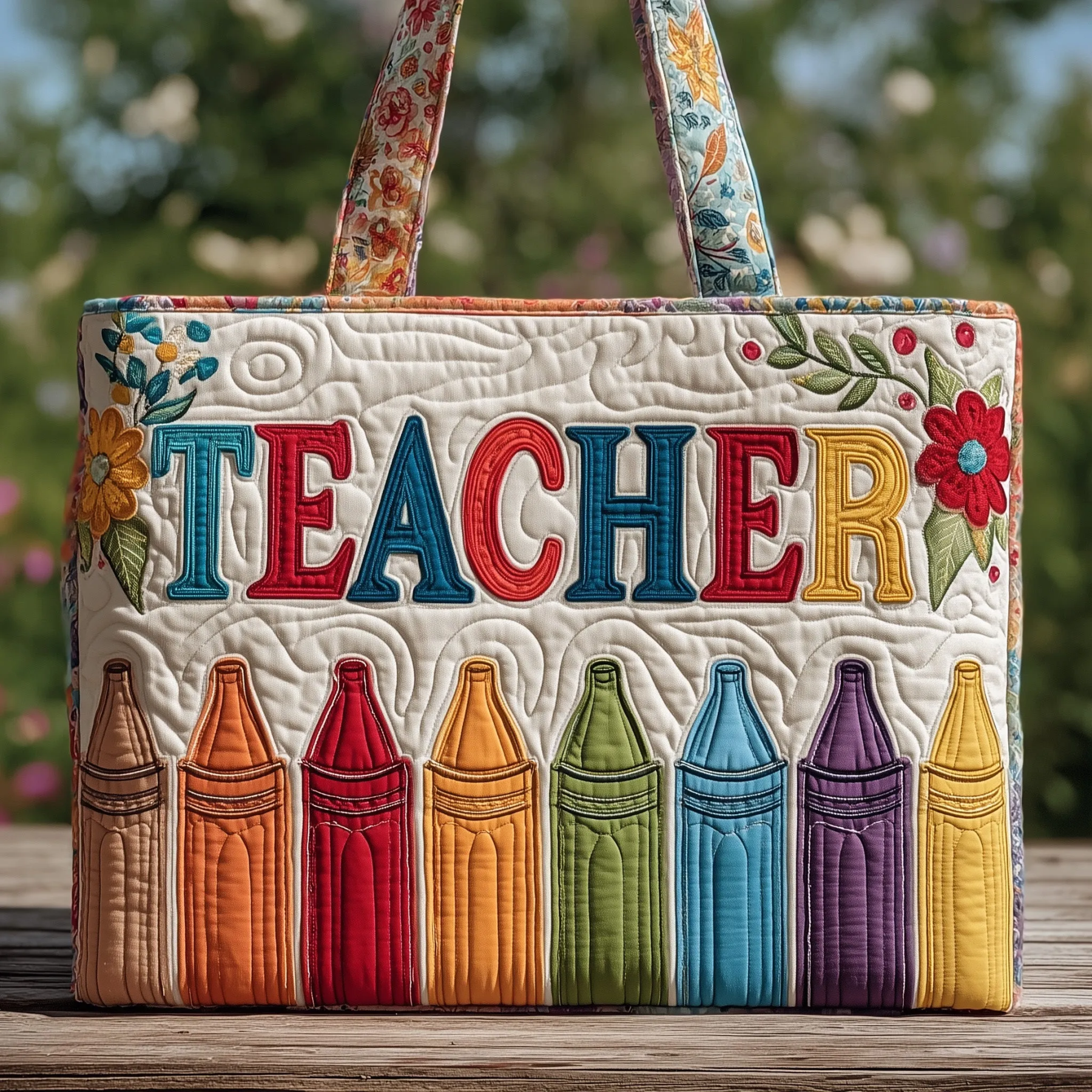 Teacher Quilted Tote Bag GFTOTP9080-Mega-Craft