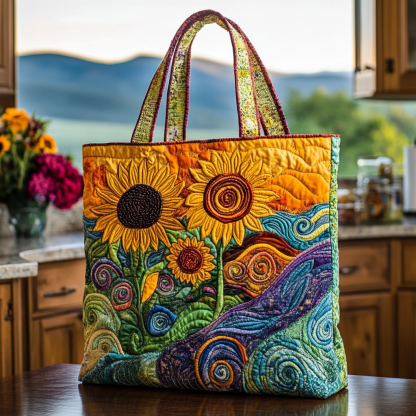 Golden Spiral Quilted Tote  Bag-Mega-Craft