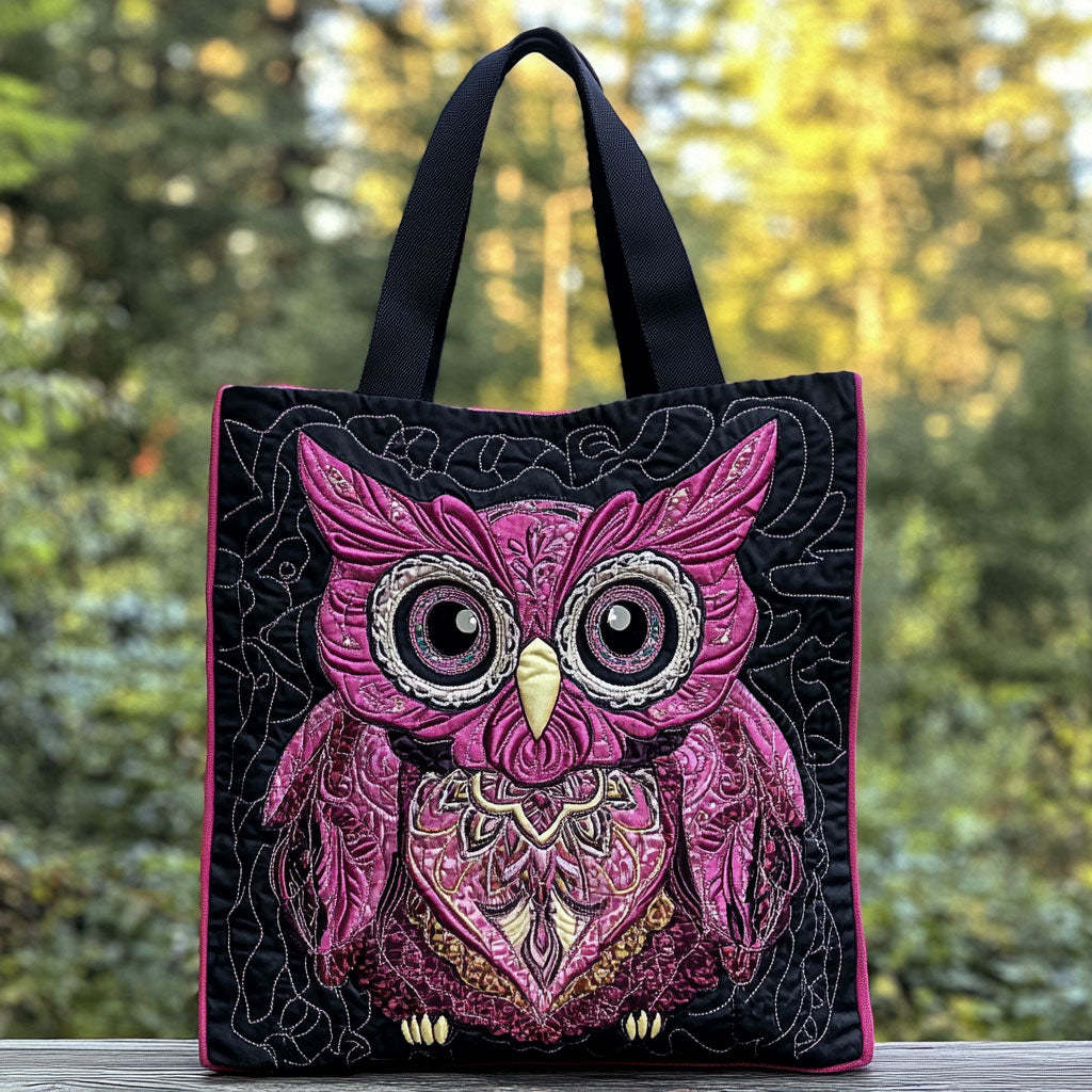 Glam Owl WN2709030CL Quilted Tote Bag-Mega-Craft