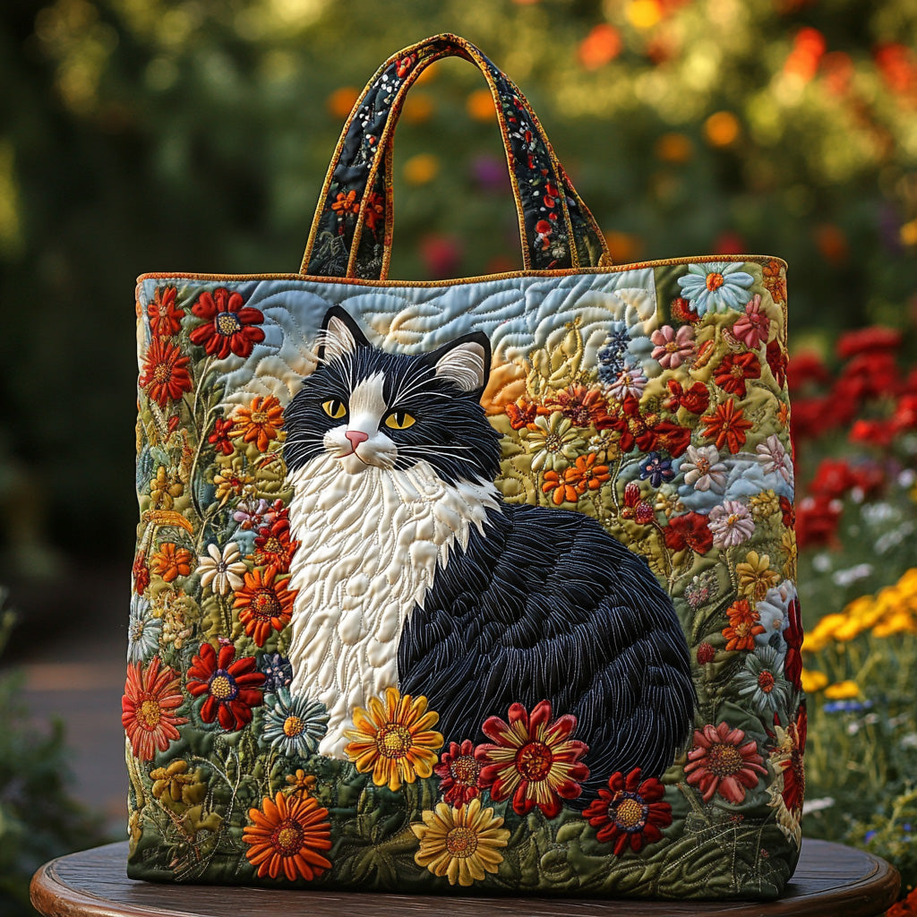 Feline Stroll Quilted Tote Bag NCU0DV7275-Mega-Craft