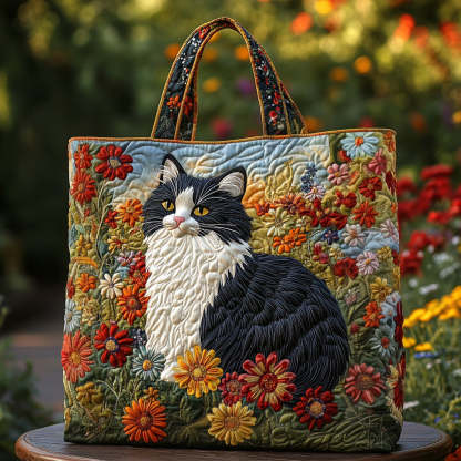 Feline Stroll Quilted Tote Bag NCU0DV7275-Mega-Craft