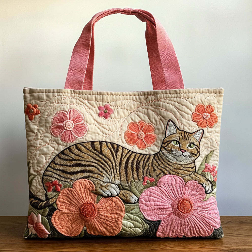 Flora Cat CP0110222CL Quilted Tote Bag-Mega-Craft