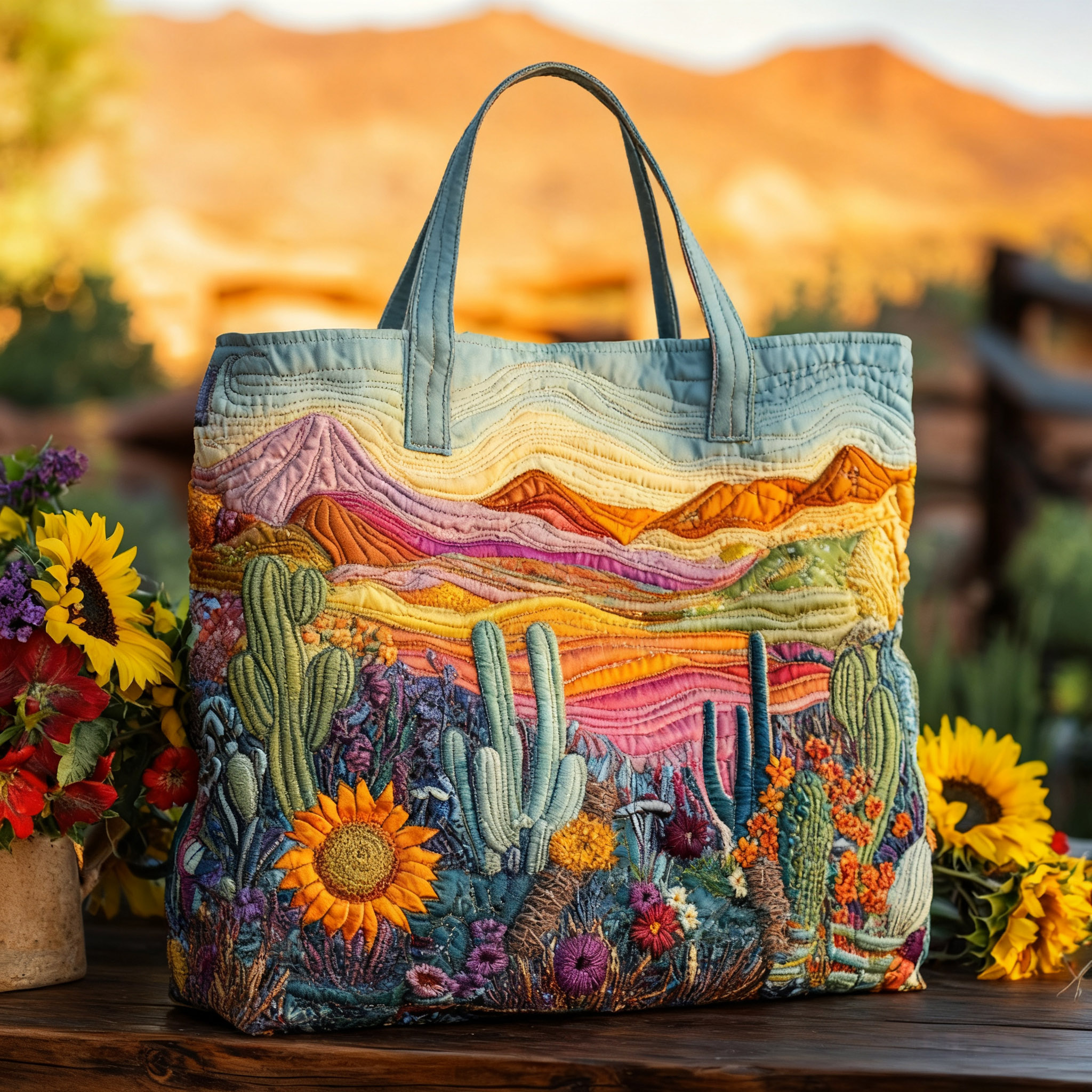 Desert Landscape Series Quilted Tote Bag-Mega-Craft