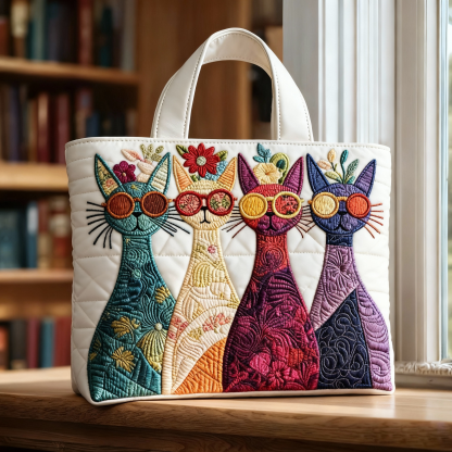 Stylish and interesting quilted tote bag-Mega-Craft