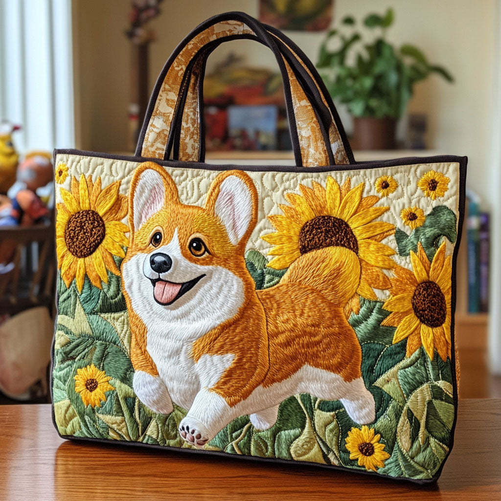 Golden Corgi CW3009010CL Quilted Tote Bag-Mega-Craft
