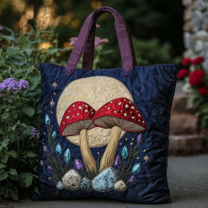 Dreamy Woodland Mushroom CW2409004CL Quilted Tote Bag-Mega-Craft