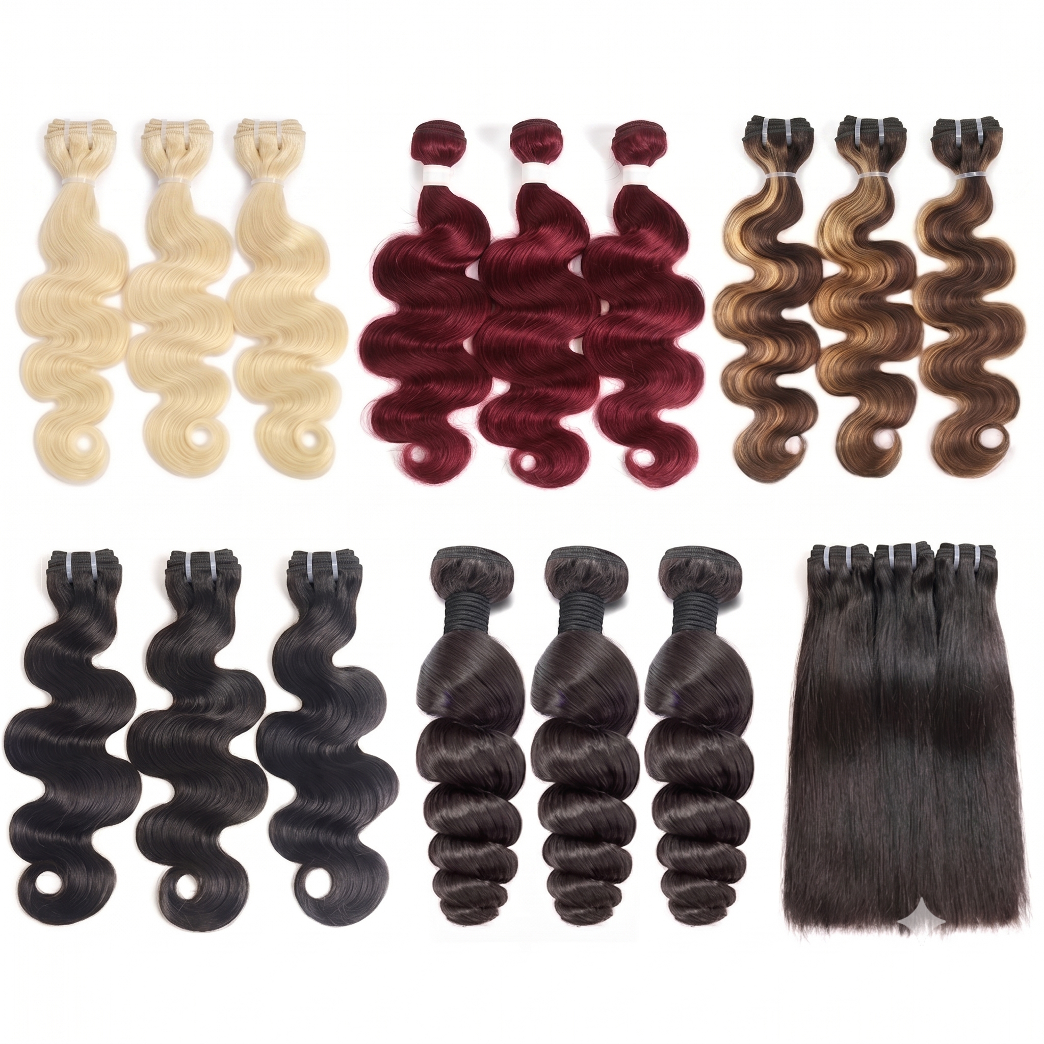 Jopear 10A | Premium 100% Human Hair 10A Grade Bundles – Available in Straight, Body Wave, Loose Wave, Radiant 613 Blonde, Vibrant 99J Burgundy, Fashionable 4/27 Highlight