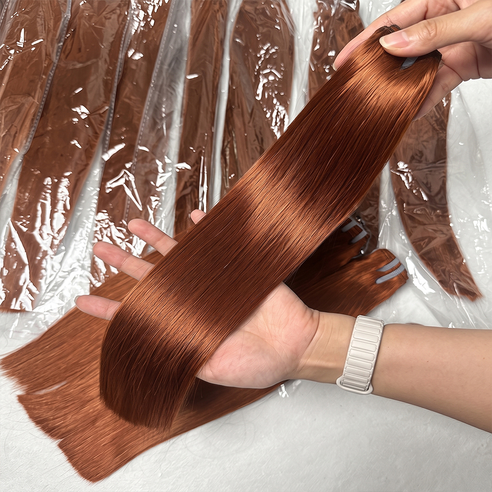 JOPEAR Raw Vietnamese Bone Straight Hair Bundles - Copper Red