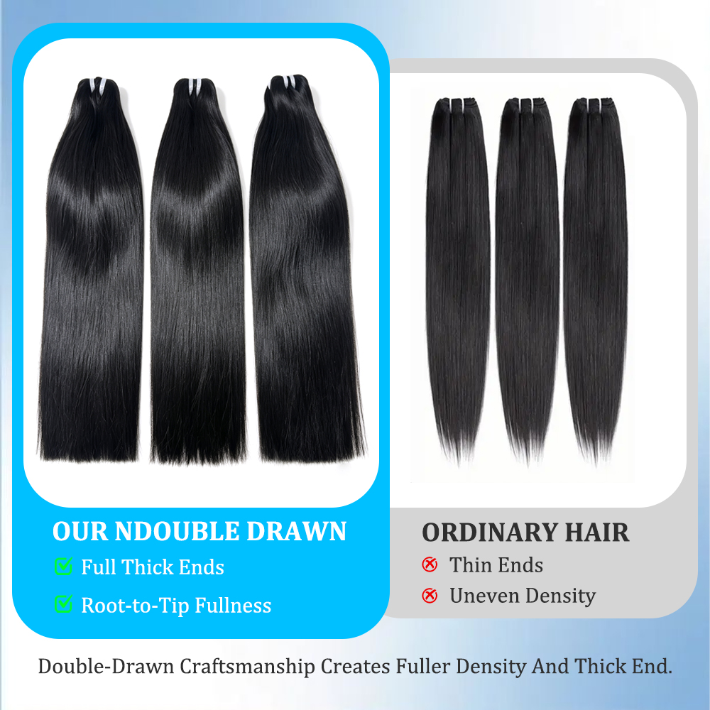 JOPEAR Raw Vietnamese Bone Straight Hair Bundles - Natural Black