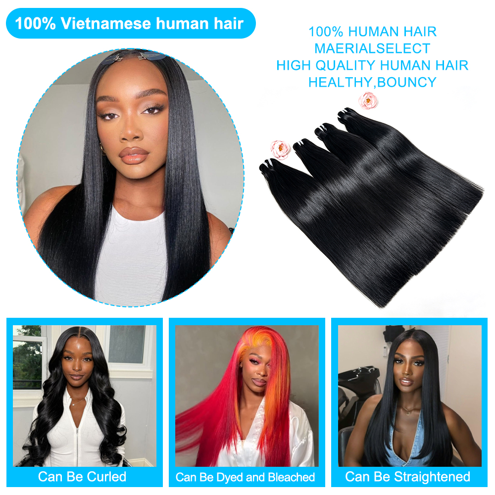 JOPEAR Raw Vietnamese Bone Straight Hair Bundles - Natural Black