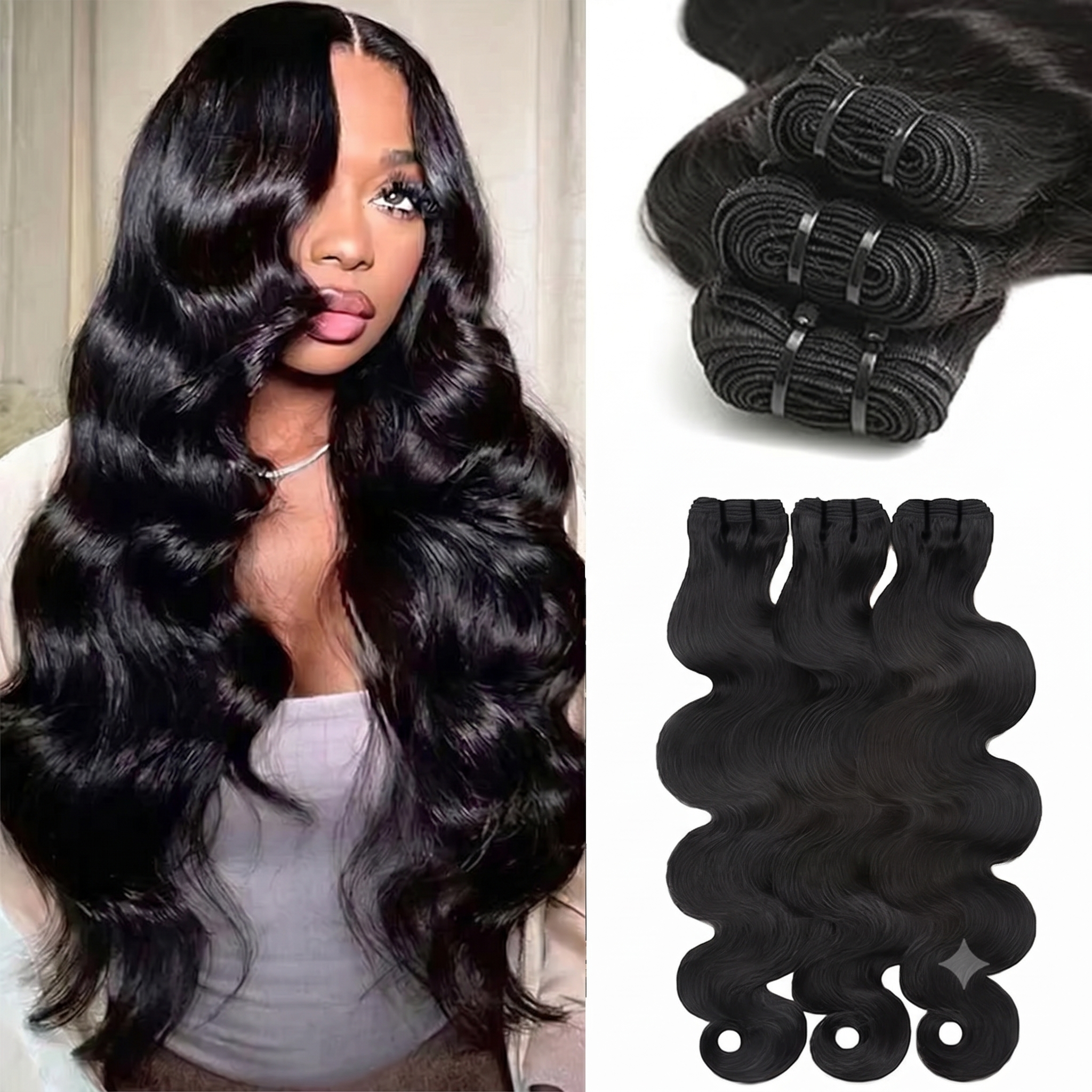 Jopear 10A Collection | Body Wave Human Hair 3 or 4 Bundle Deal- 100% Unprocessed Bouncy & Thick Weave Extensions Bundle