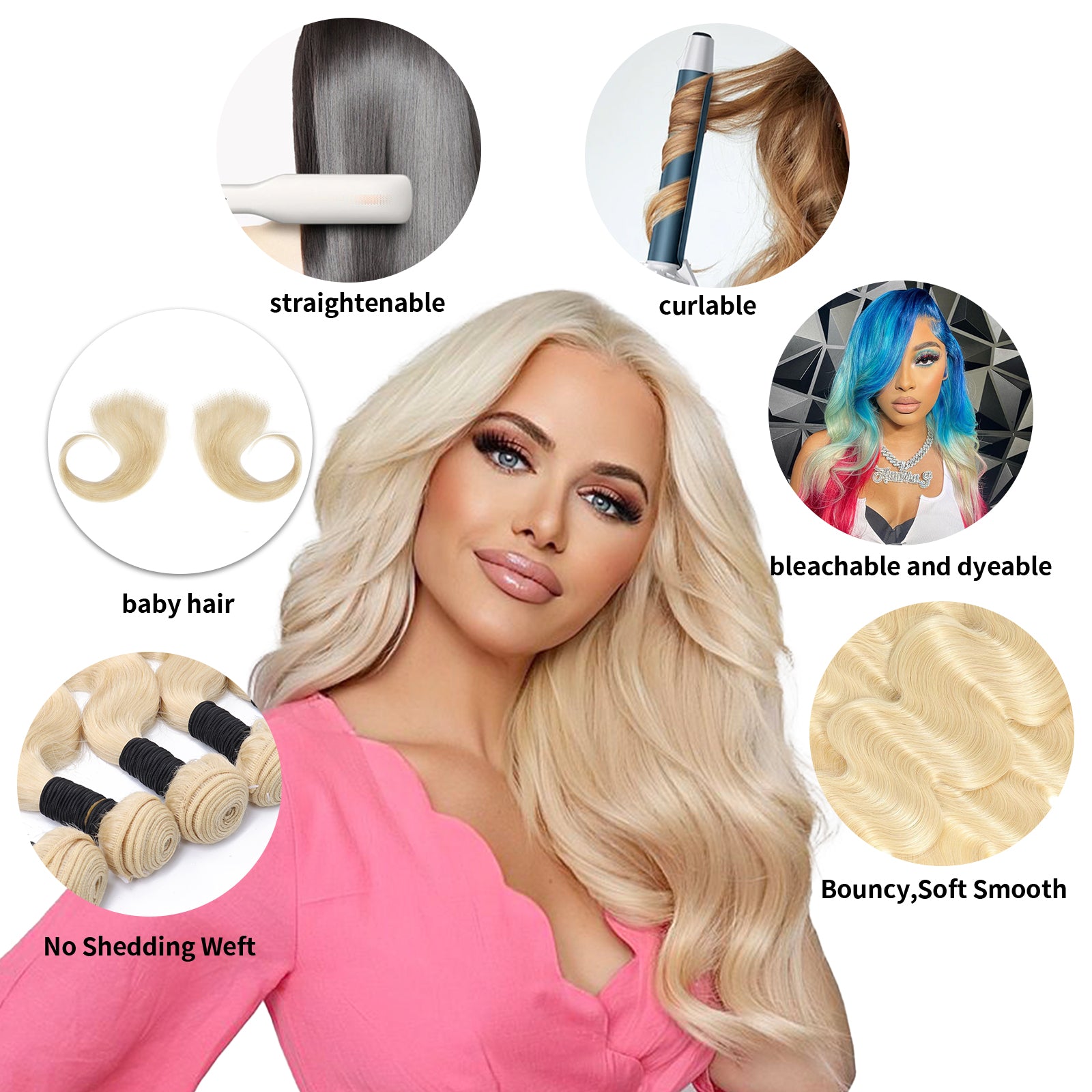🎄 Christmas Special – Buy 1 Get 3 FREE 🎄 613 Blonde Body Wave Bundles – 100% Virgin Brazilian Hair | FREE Gifts: 16" Lace Closure, Wig Cap & Baby Hair 🎁