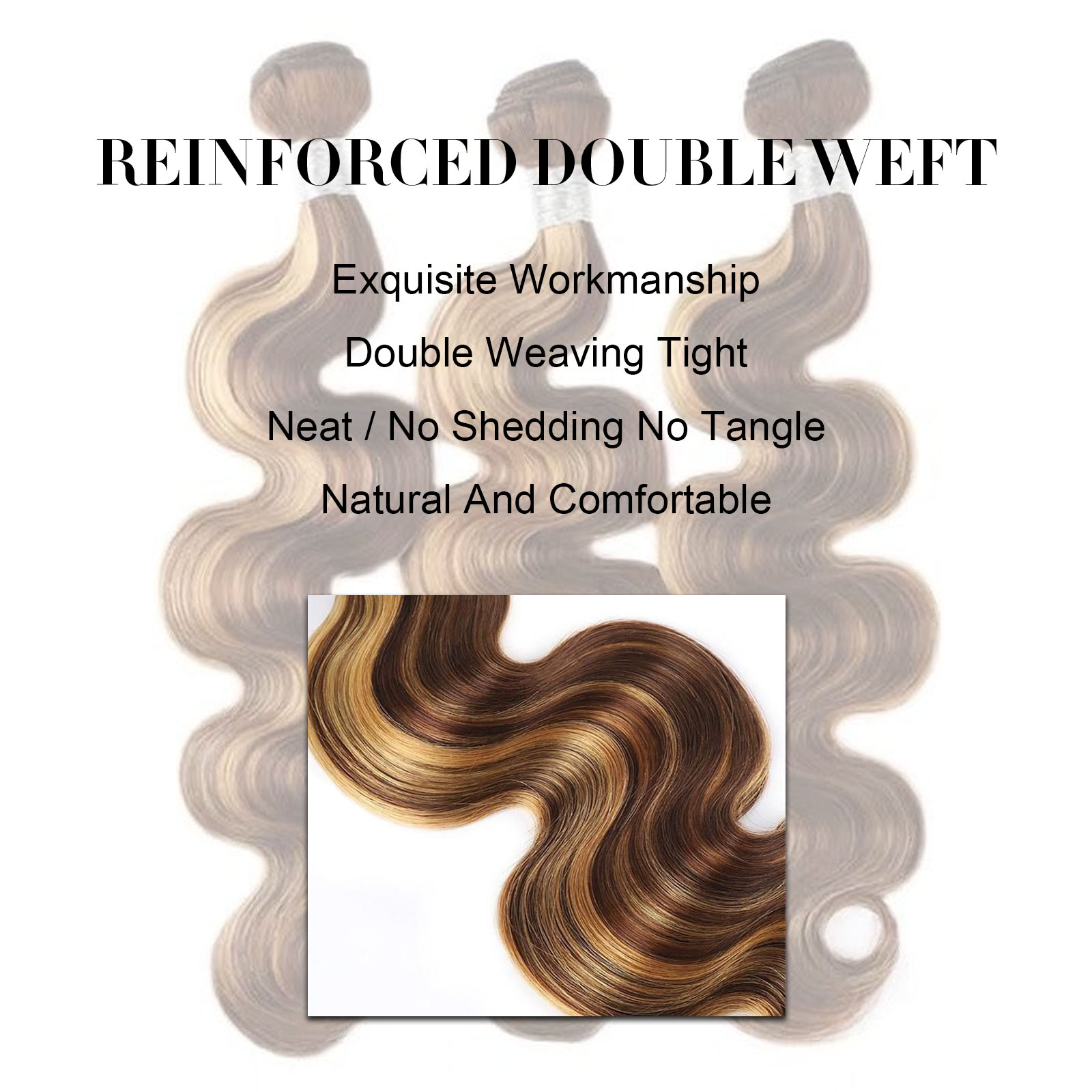 🎄 427 Highlight Body Wave Bundles – 100% Virgin Brazilian Hair | FREE Christmas Gifts: 16" Lace Closure, Wig Cap & Baby Hair 🎁