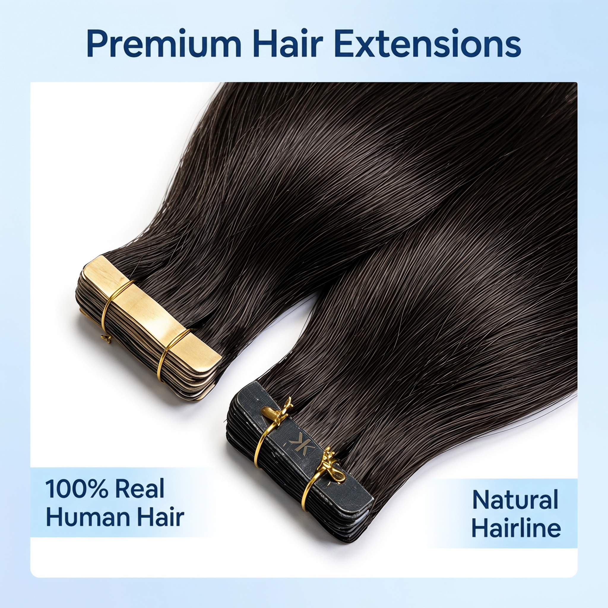 JOPEAR Straight Seamless PU Tape-In Extensions – Darkest Brown (#2)