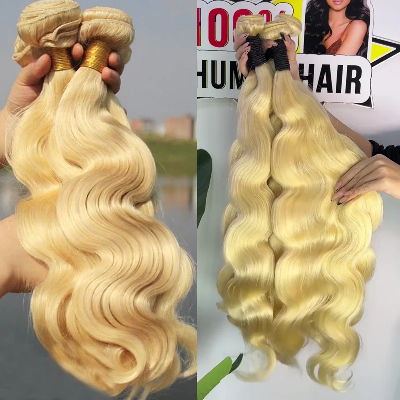 16–30Inch 613 Blonde Luxury Body Wave Virgin Brazilian Hair Bundles – 3/4/5 Bundles, Silky & Full, 100% Human Hair Extensions