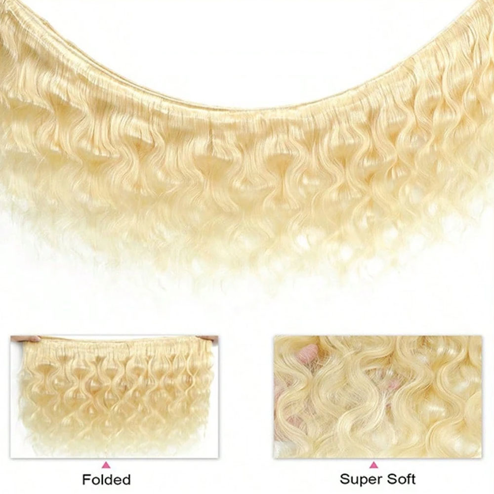 🎄 Christmas Special – Buy 1 Get 3 FREE 🎄 613 Blonde Body Wave Bundles – 100% Virgin Brazilian Hair | FREE Gifts: 16" Lace Closure, Wig Cap & Baby Hair 🎁