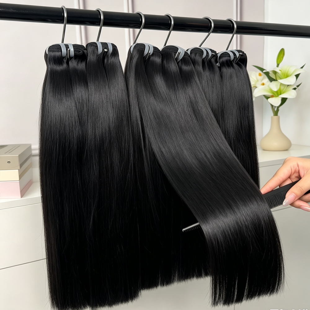 JOPEAR Raw Vietnamese Bone Straight Hair Bundles - Natural Black