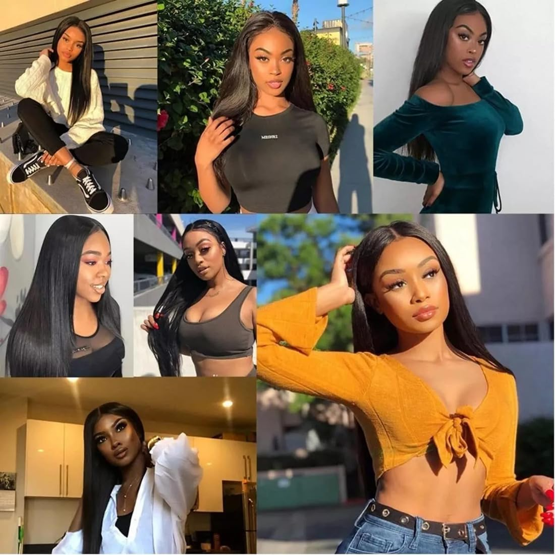 14A Rovess Straight Human Hair Bundles 100% Unprocessed  Virgin Hair 16-30 Inch Straight Bundles Human Hair Double Weft 3/4 Bundles Straight Weave Natural Black