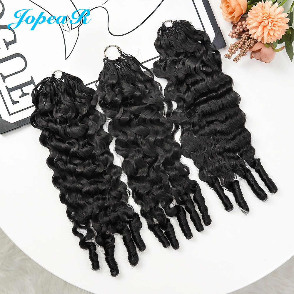 JOPEAR Raw Burmese Curly Feather Hair Extensions - Natural Color