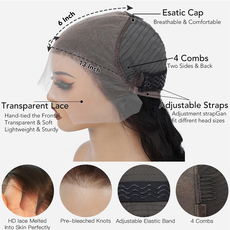 13x6 Body Wave Lace Front Wigs Human Hair 360 HD Lace Front Wigs 20-40 Inch Human Hair Fluffy Natural Body Wave Human Hair Wig