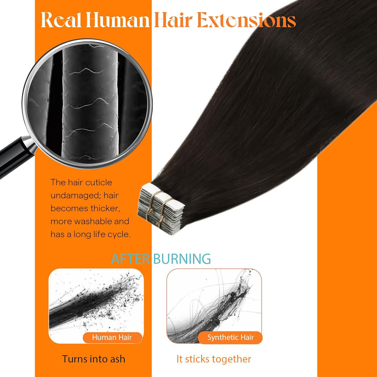 Tape in Hair Extensions Human Hair Blonde Seamless Tape Hair Extensions  Skin Weft PU Tape On Hair 25PCS 16"-20"