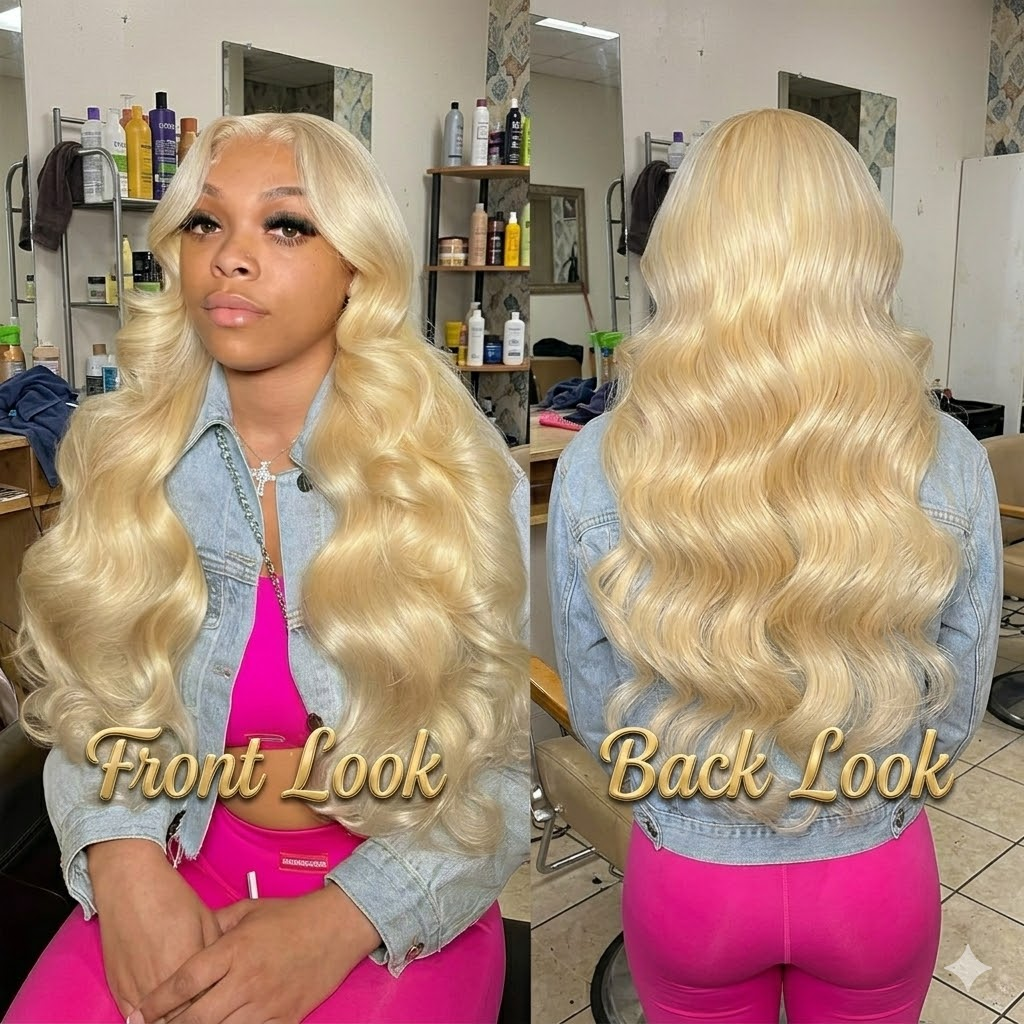 Jopear 613 Platinum Blonde Body Wave 13x6 HD Lace Frontal Wig - Takes Color Perfectly 100% Human Hair