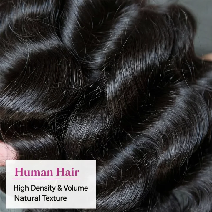 Jopear [12A Grade] Premium Loose Wave Human Hair 3/4 Bundles Deal 100% Unprocessed Werve Bundles
