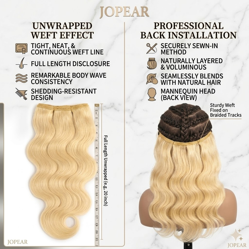 Jopear 10A | 613 Blonde Body Wave Bundles - Platinum Blonde 100% Human Hair Weave | Can be Dyed Again