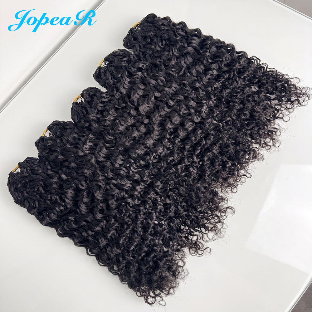 JOPEAR Raw Deep Wave Feather Hair Extensions - Natural Color