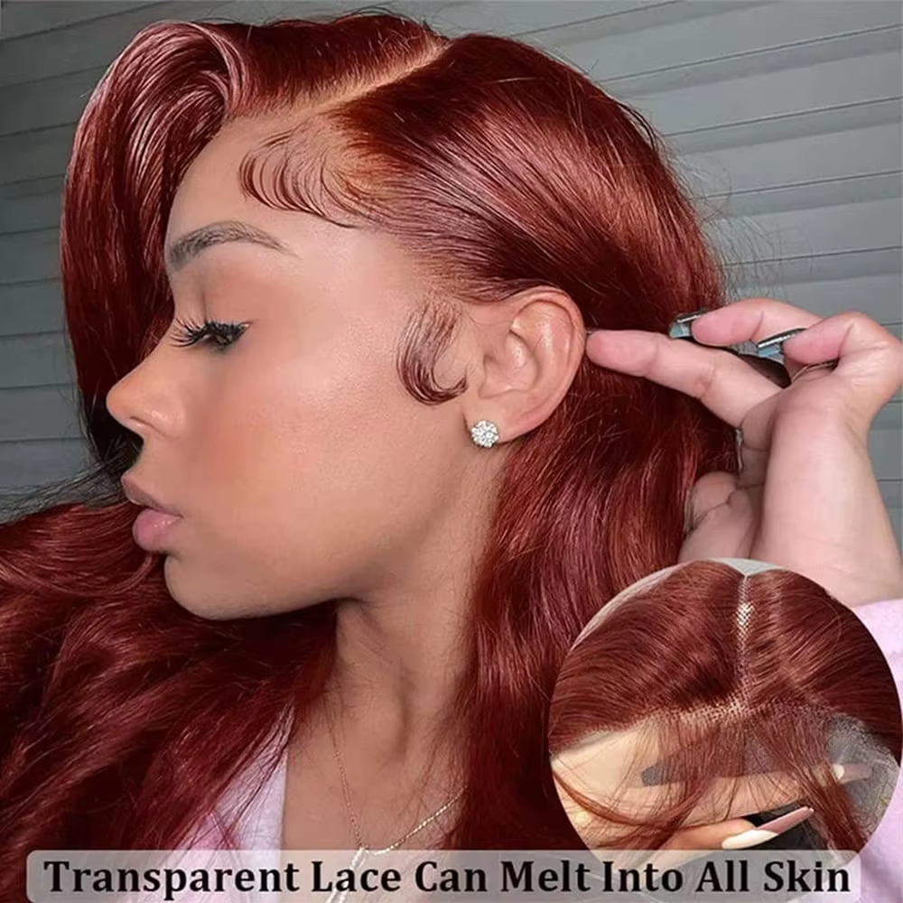 Reddish Brown Body Wave Human Hair Wig 13x4 HD Lace Front Wigs 18-36 Inch Human Hair Pre Plucked