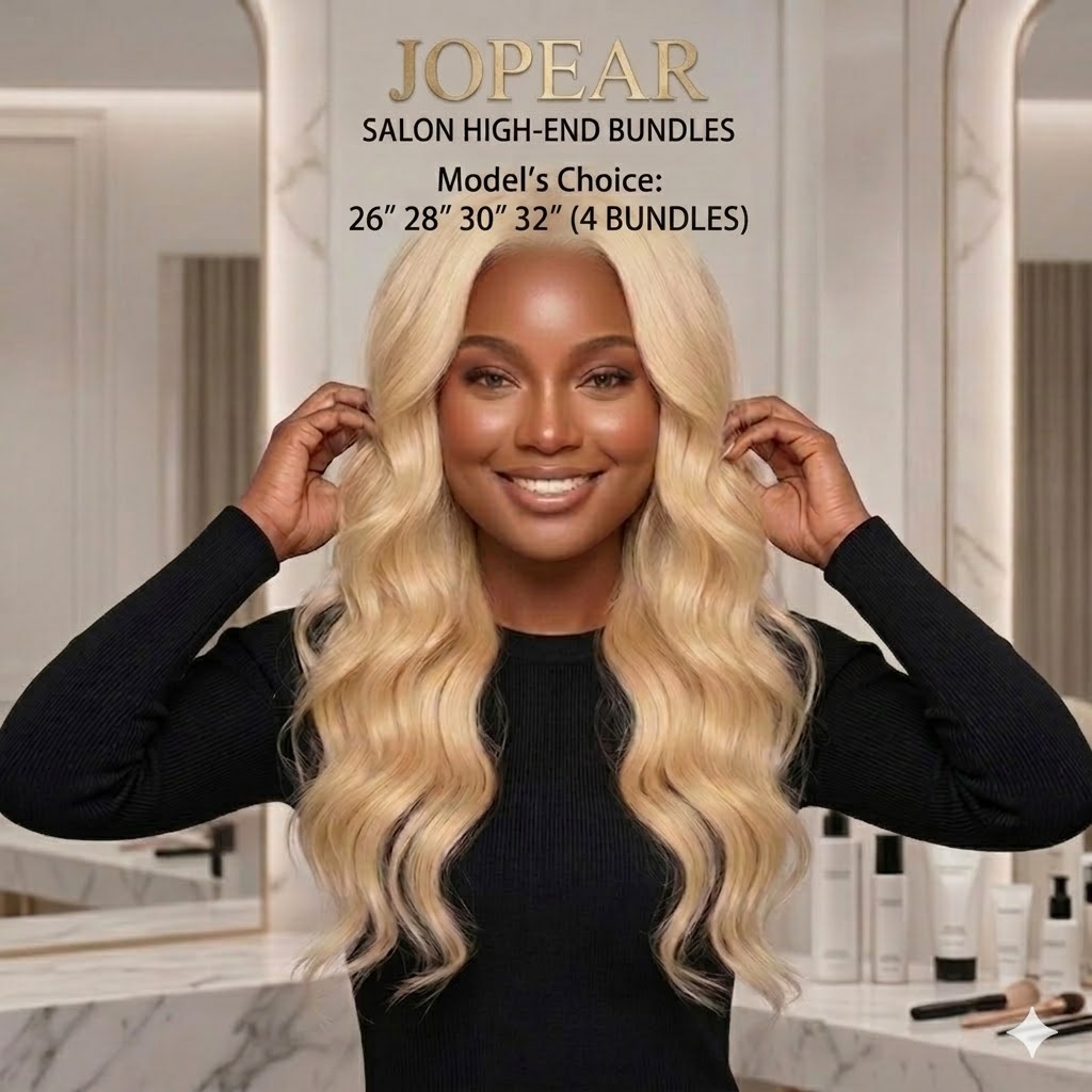 Jopear 10A | 613 Blonde Body Wave Bundles - Platinum Blonde 100% Human Hair Weave | Can be Dyed Again