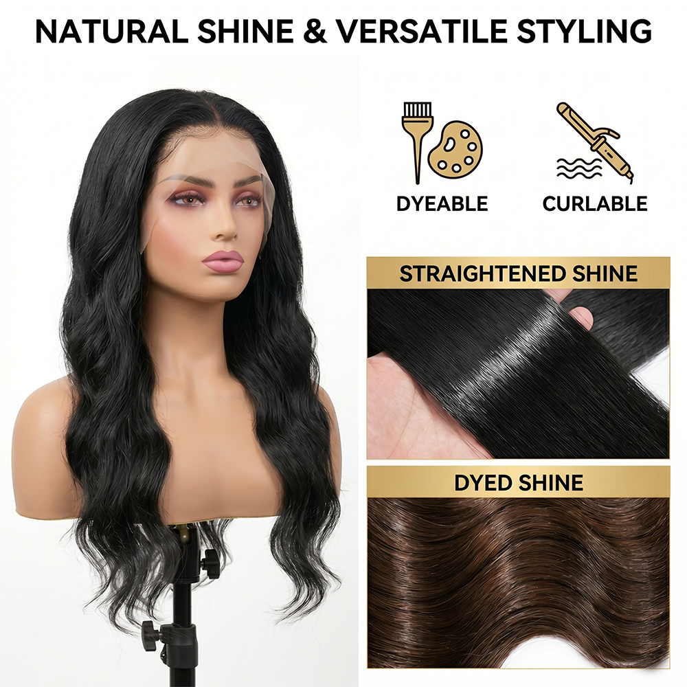 Jopear Body Wave 13x6 HD Lace Frontal Wig - Natural Black Raw Wet & Wavy Human Hair
