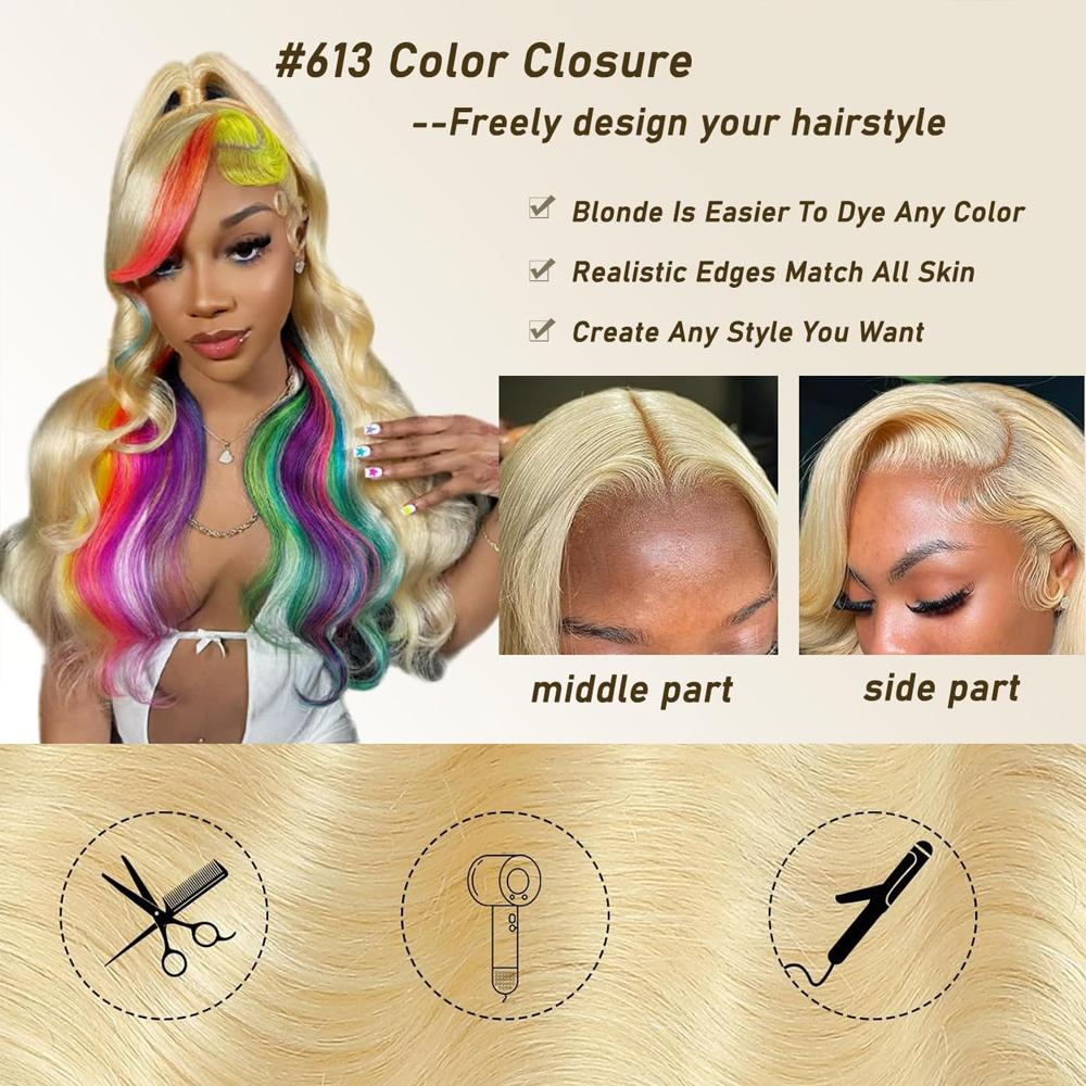 JOPEAR Body Wave Human Hair Lace Closure 14" - Blonde (#613)