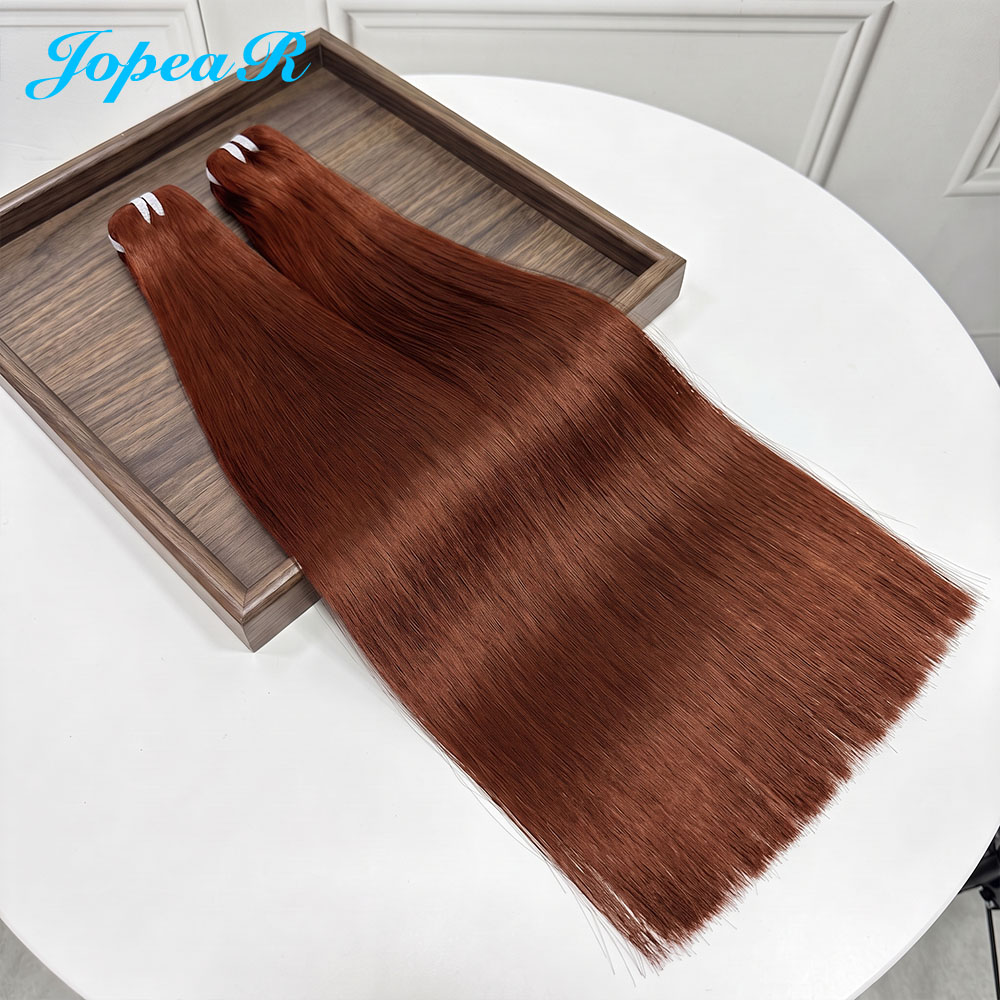 JOPEAR Raw Vietnamese Bone Straight Hair Bundles - Copper Red